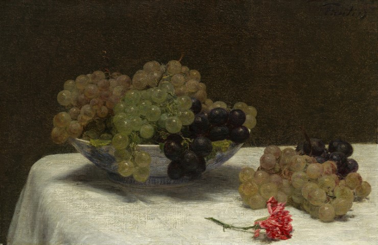 Натюрморт с виноградом и гвоздикой