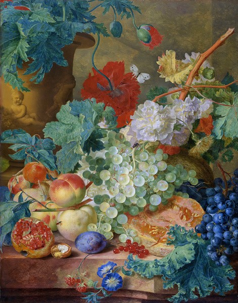 Натюрморт с цветами и фруктами II