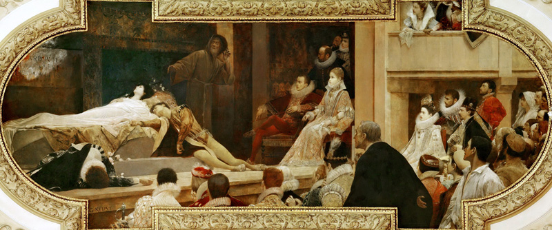 Ромео и Джульетта в лондонском театре Глобус (фреска)