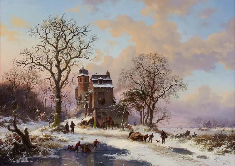 Голландский зимний пейзаж