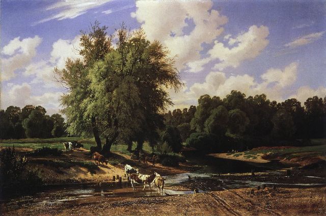 Коровы на водопое. 1867