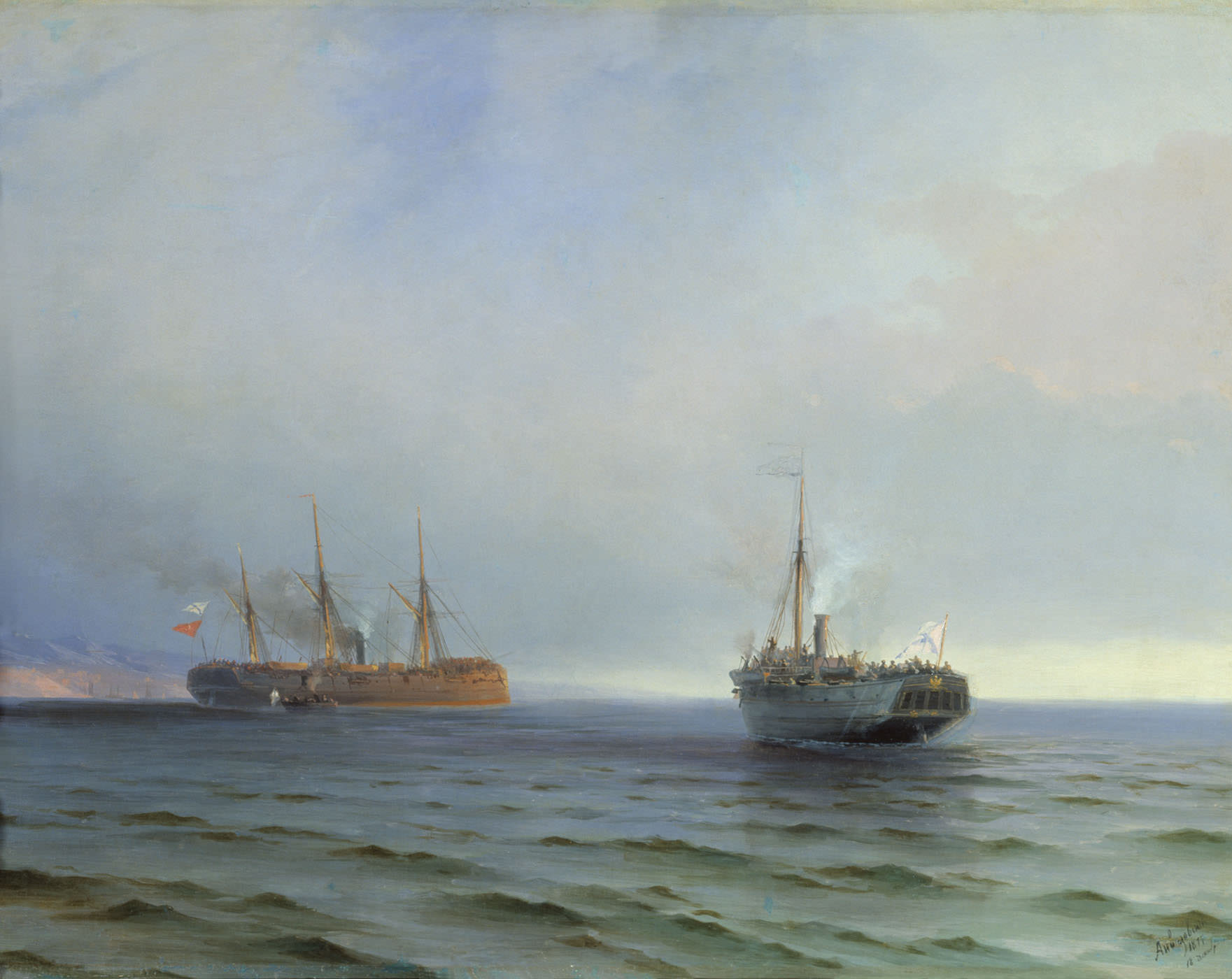 Захват пароходом Россия турецкого военного транспорта-Мессина- на Чёрном море 13 декабря 1877 год