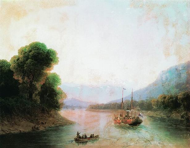 Река Риони. Грузия 1870-е