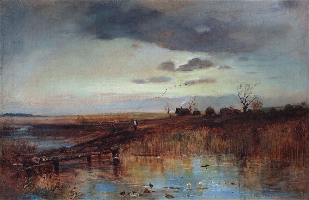 Осень. Деревушка у ручья. 1870