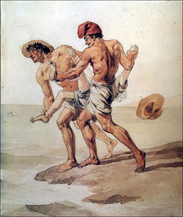 Насильное купание. 1851