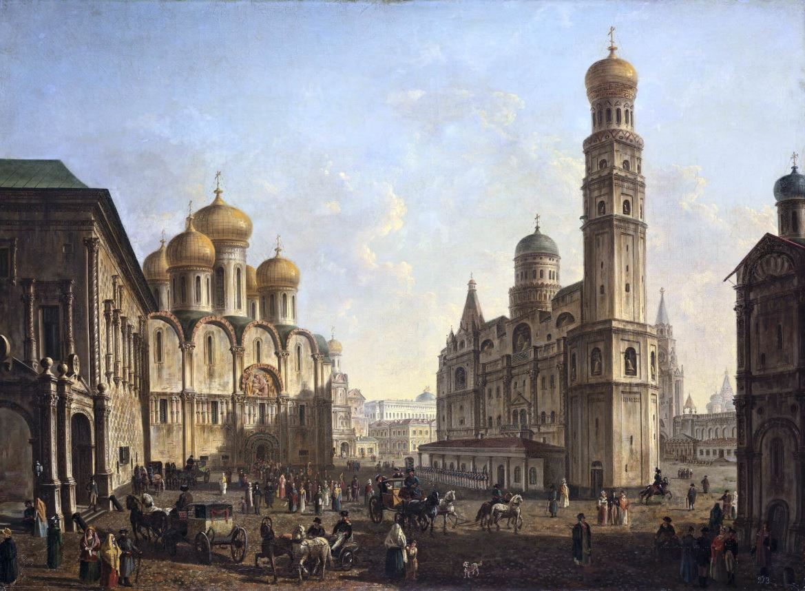 Соборная площадь в Московском Кремле. Начало XIX века