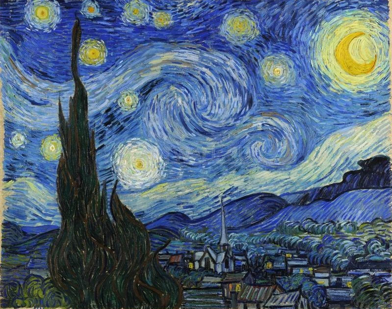 Репродукция картины 'Звездная ночь' Ван Гог Винсент. Купить