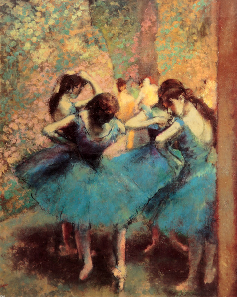 Репродукция картины 'Голубые танцовщицы' Дега Эдгар. Купить