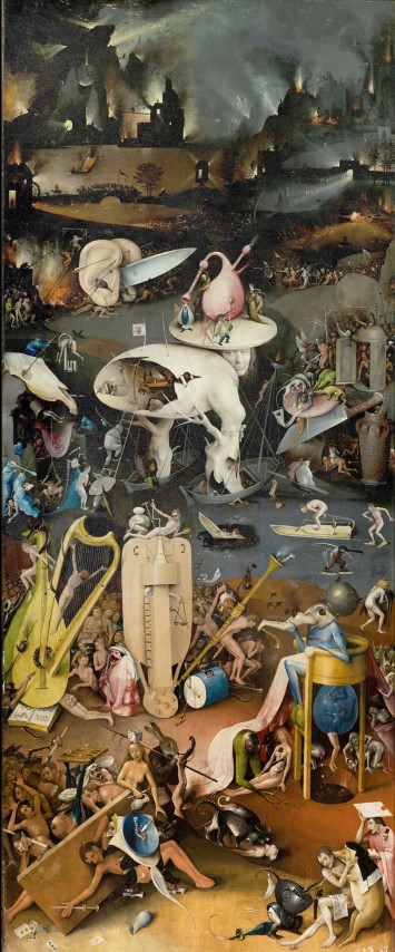 Репродукция картины 'Сад земных наслаждений - левая створка Ад' Босх Иероним. Купить