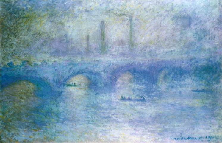 Репродукция картины 'Мост Ватерлоо. Эффект тумана II' Моне Клод. Купить