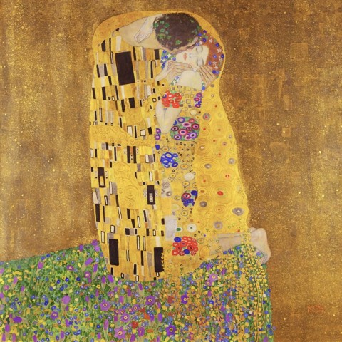 Репродукция картины 'Поцелуй' Климт Густав. Купить
