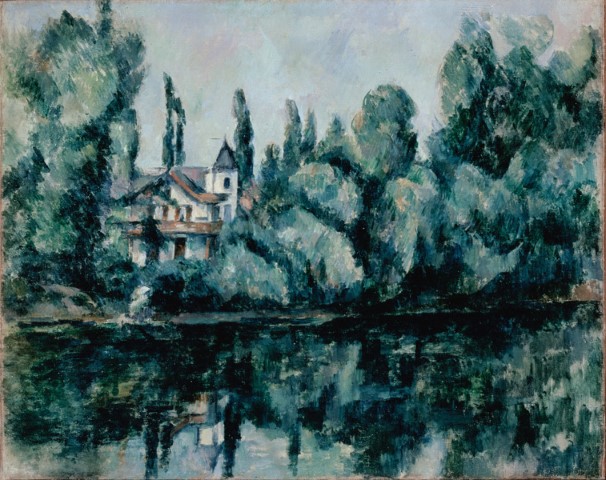 Репродукция картины 'Вилла на берегу реки' Сезанн Поль. Купить