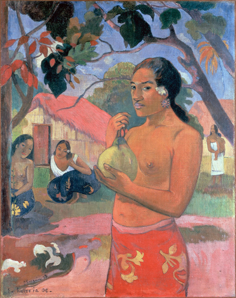 Репродукция картины 'Женщина, держащая плод' Гоген Поль. Купить