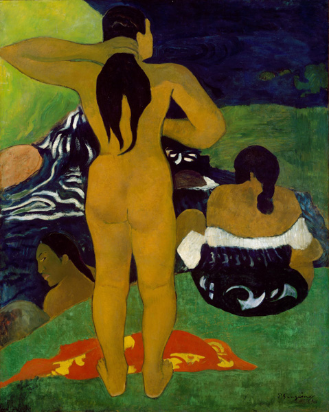 Репродукция картины 'Купающиеся таитянские женщины' Гоген Поль. Купить