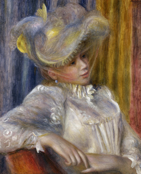 Репродукция картины 'Дама в шляпке' Ренуар Огюст. Купить