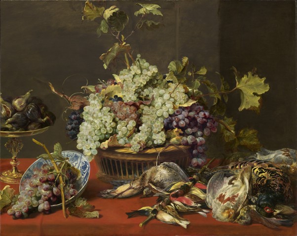 Репродукция картины 'Натюрморт с виноградом и добычей' Снейдерс Франс. Купить