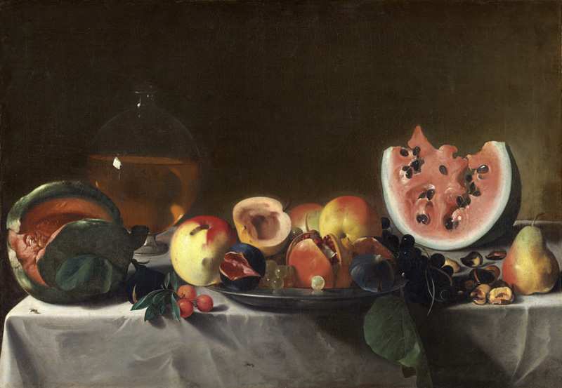 Репродукция картины 'Натюрморт с фруктами и графин' Дель Сарачени Пенсионанте. Купить