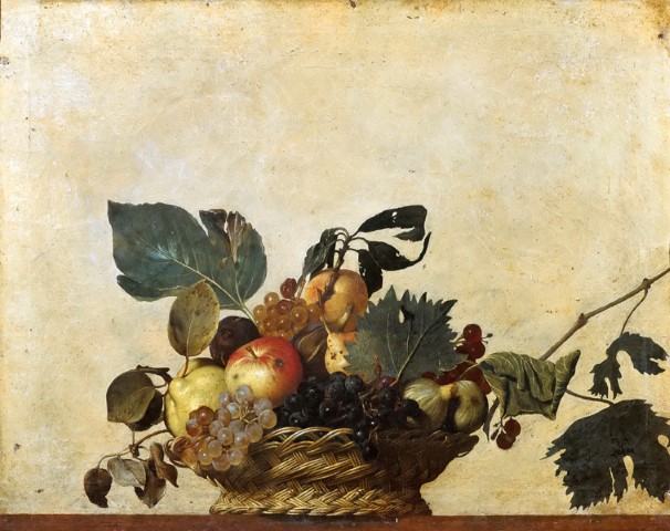 Репродукция картины 'Корзина c фруктами' Караваджо Микеланджело. Купить