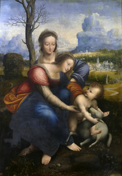 Репродукция картины 'Мадонна с младенцем и св Анна' Да Винчи Леонардо. Купить