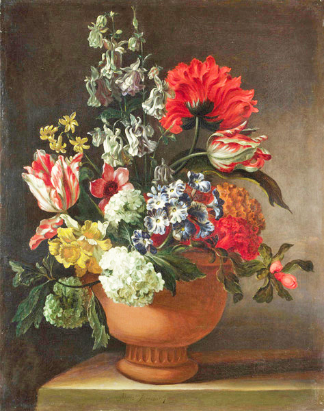 Репродукция картины 'Чаша с цветами' Рюйш Рашель. Купить