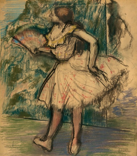 Репродукция картины 'Танцовщица с веером' Дега Эдгар. Купить