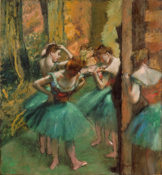 Репродукция картины 'Танцовщицы в розовом и зеленом' Дега Эдгар. Купить