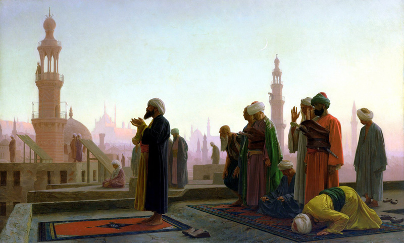 Репродукция картины 'Молитва в Каире' Жером Жан-Леон. Купить