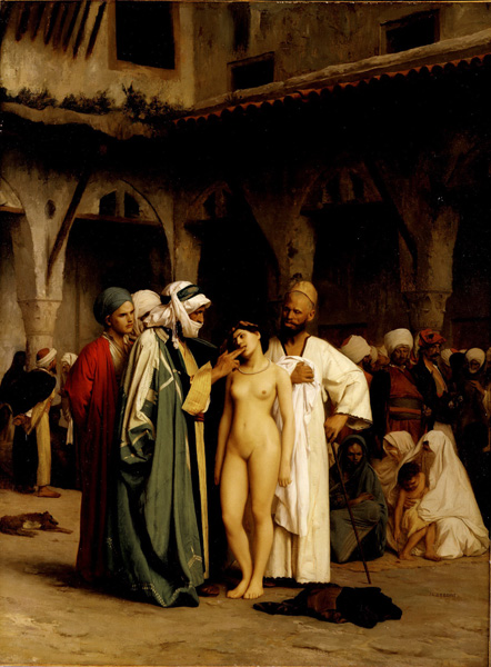 Репродукция картины 'Рынок рабов' Жером Жан-Леон. Купить