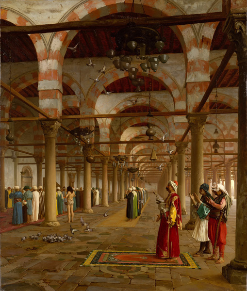 Репродукция картины 'Молитва в мечети' Жером Жан-Леон. Купить