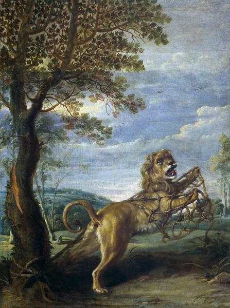 Репродукция картины 'Басня о льве и мыши' Снейдерс Франс. Купить