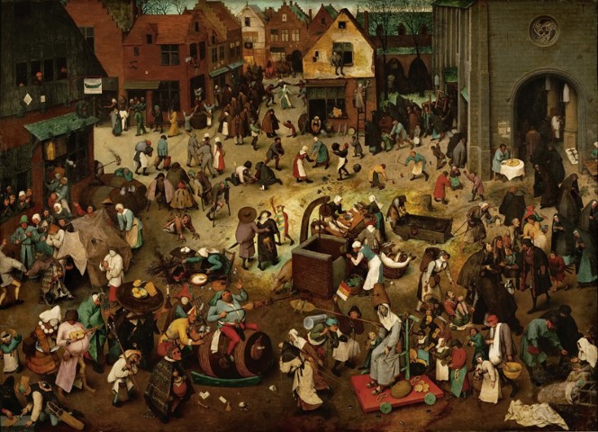 Репродукция картины 'Битва карнавала и поста' Брейгель Питер (Старший). Купить