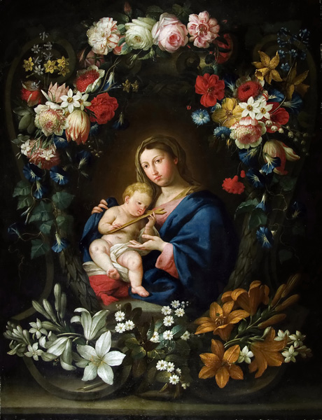 Репродукция картины 'Мадонна с младенцем в цветочном картуше' Брейгель Ян (младший). Купить