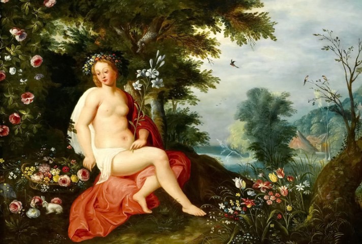 Репродукция картины 'Флора в пейзаже' Брейгель Ян (младший). Купить