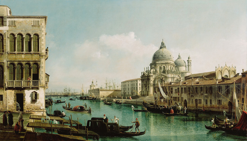 Репродукция картины 'Большой канал и догана в Венеции II' Белотто Бернардо. Купить