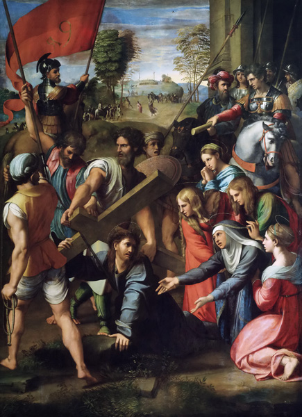 Репродукция картины 'Падение Христа на пути к Голгофе' Рафаэль Санти. Купить