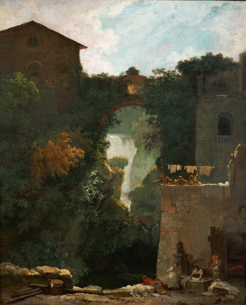 Репродукция картины 'Водопад в Тиволи' Фрагонар Жан-Оноре. Купить