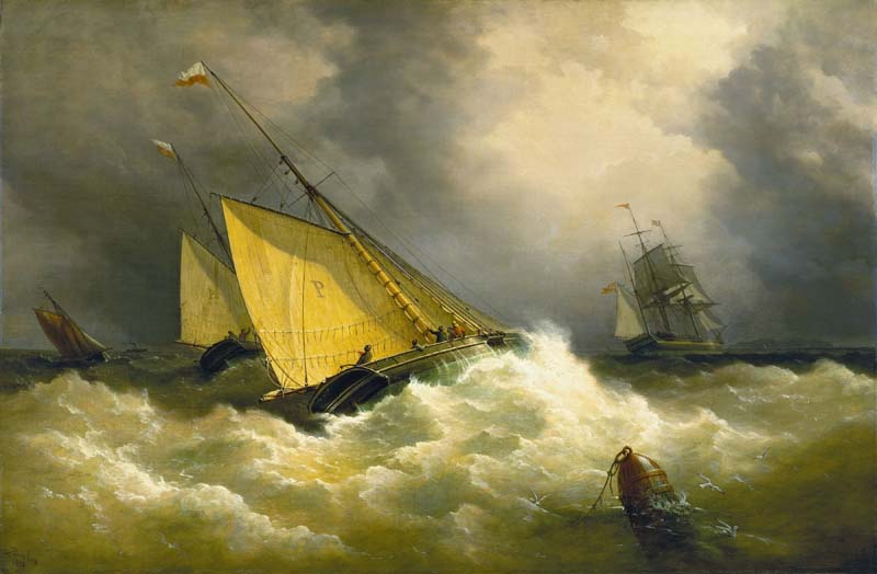 Репродукция картины 'Гонки на кораблях' Бичи Ричард Бриджес. Купить