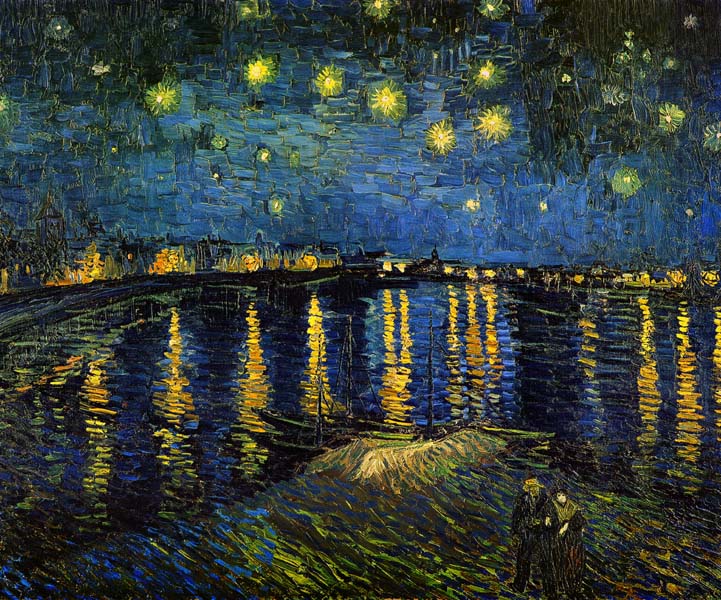 Репродукция картины 'Звездная ночь над Роной' Ван Гог Винсент. Купить