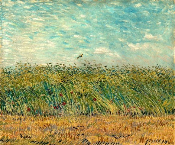 Репродукция картины 'Пшеничное поле с жаворонком' Ван Гог Винсент. Купить