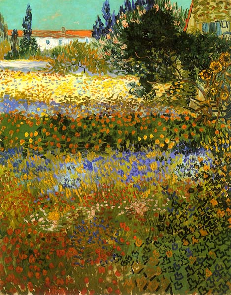 Репродукция картины 'Сад с цветами' Ван Гог Винсент. Купить