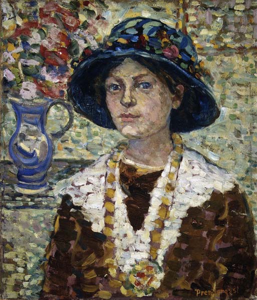 Репродукция картины 'Портрет девушки с цветами' Прендергас Морис Брэзил. Купить