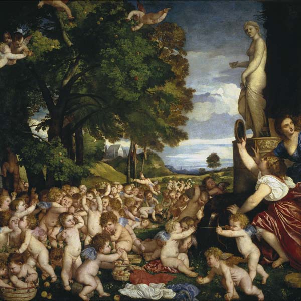 Репродукция картины 'Поклонение Венере' Тициан. Купить