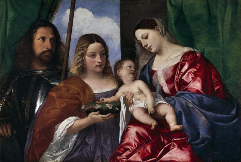 Дева Мария с младенцем, со Св. Доротэей и Георгием