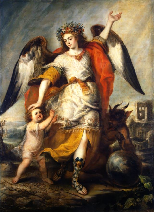 Репродукция картины 'Ангел-хранитель' Антонио де Переда. Купить