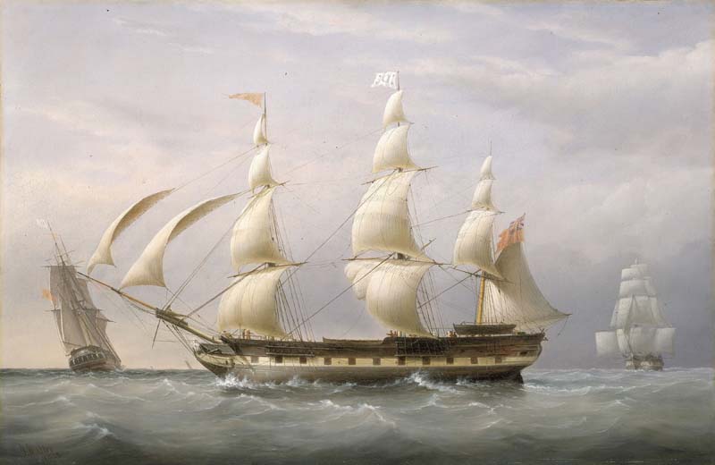 Репродукция картины 'Колониальный корабль' Уолтер Джозеф. Купить