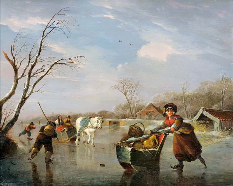 Репродукция картины 'Зимний пейзаж. Голландия II' Вермойлен Андреас. Купить
