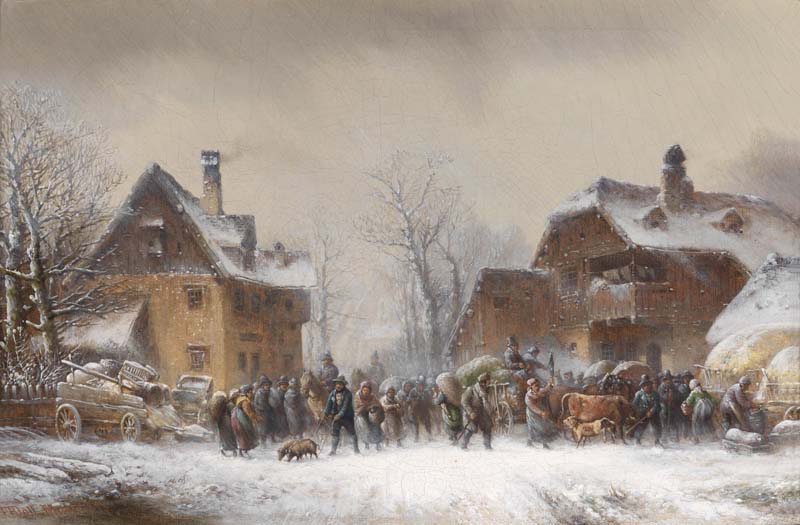 Репродукция картины 'Голландский зимний пейзаж VI' Круземан Фредерик Маринус. Купить