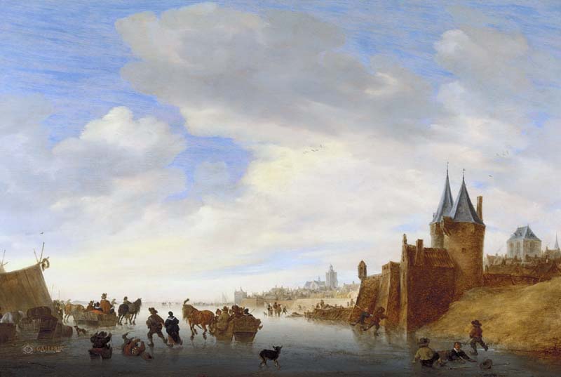 Репродукция картины 'Зимний пейзаж в Арнеме' Ван Рёйсдал Саломон. Купить