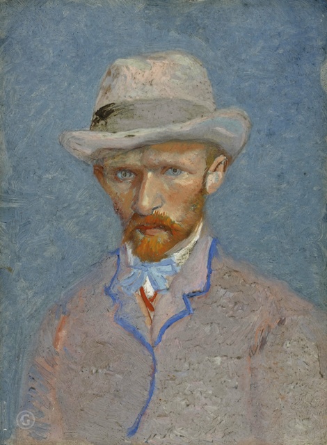Репродукция картины 'Автопортрет в серой фетровой шляпе' Ван Гог Винсент. Купить