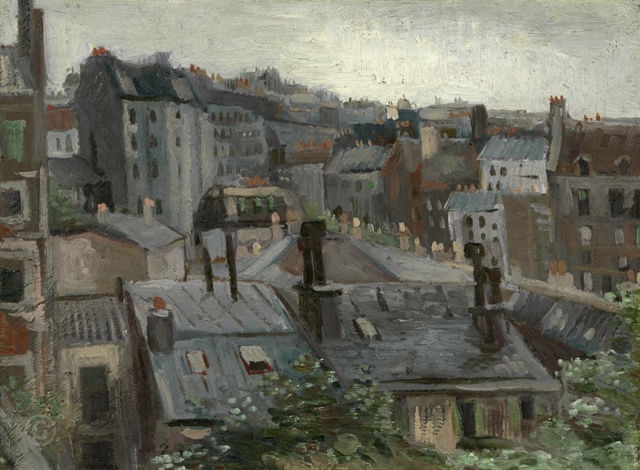 Репродукция картины 'Вид на крыши и задние фасады домов' Ван Гог Винсент. Купить